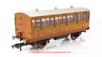 R40058 Hornby GNR 4 Wheel 3rd Class Coach number 1636 in GNR Teak livery - Era 2